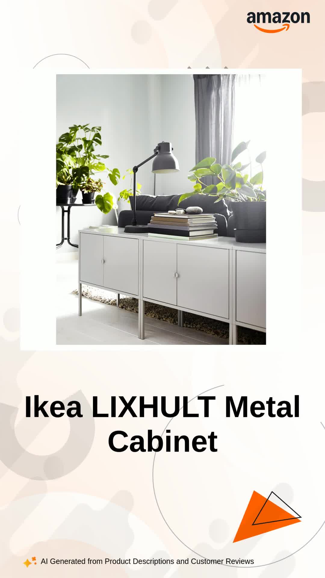 Ikea LIXHULT Metal Cabinet, 60x35 cm/23 5/8x13 3/4-inch , Grey